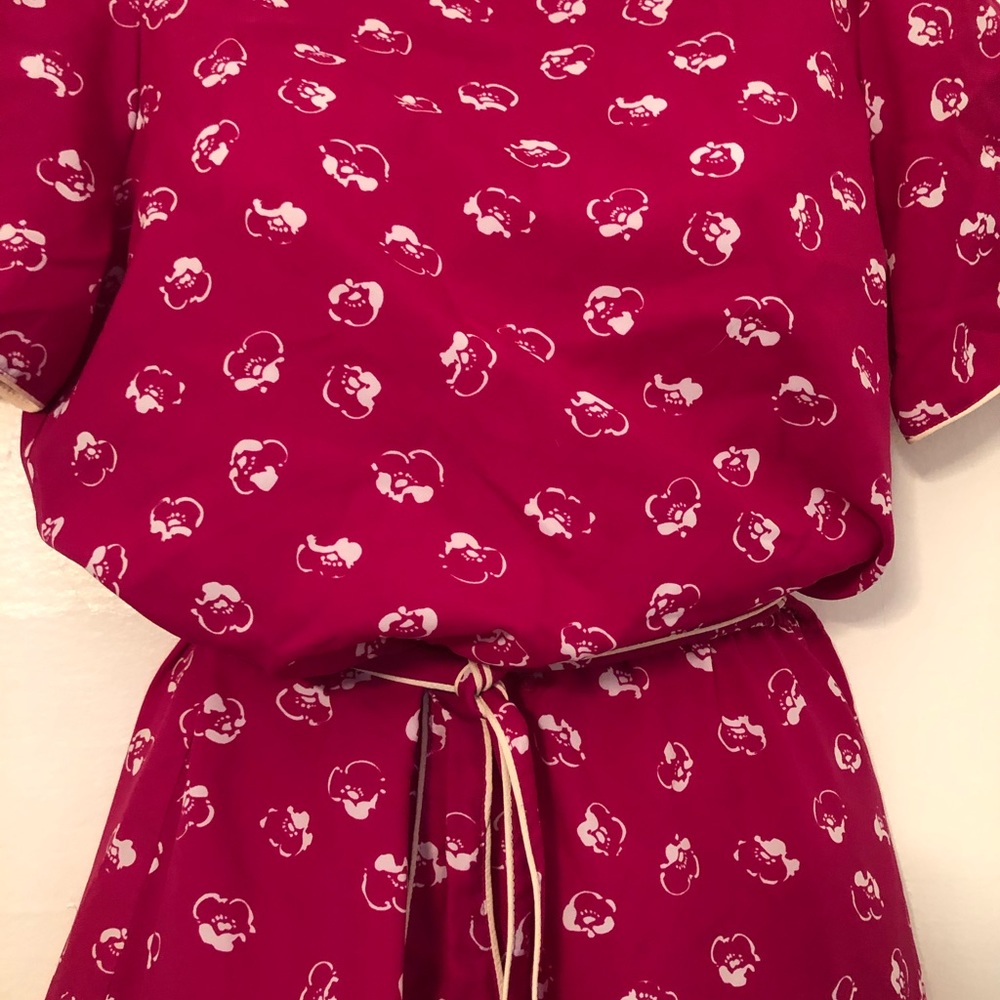 Vintage Darian Fuchsia and White Dress sz14